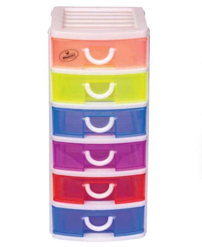 Colorful Mini Drawer Organizer, Multi Colored Drawer Storage Tower, Six Layer Flat Top Drawer Organizer Colorful Mini Drawer Organizer, Multi Colored Drawer Storage Tower, Six Layer Flat Top Drawer Organizer